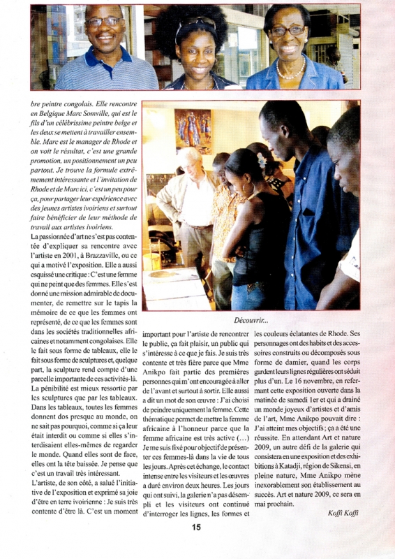 Rhode Makoumbou in «Scrib Magazine», tijdschrift n° 8 (dec 2008) • Krantenknipsel 3/5