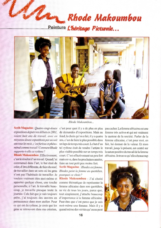 Rhode Makoumbou dans «Scrib Magazine», n° 8 (déc 2008) • Coupure de presse 4/5