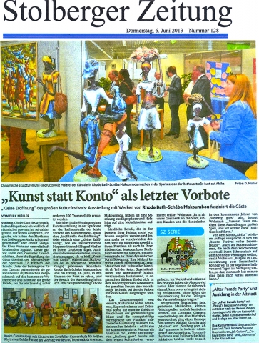 Rhode Makoumbou in «Stolberger Zeitung», krant n° 128 (do 06 jun 2013)