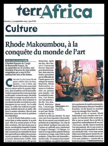 Rhode Makoumbou dans «TerrAfrica», journal n° 5 (sam 14 sep 2013)