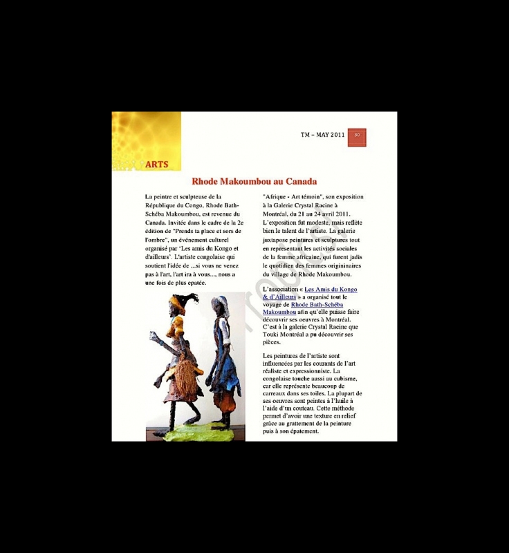 Rhode Makoumbou dans «Tropics Magazine», n° 11 (mai 2011) • Coupure de presse 2/3